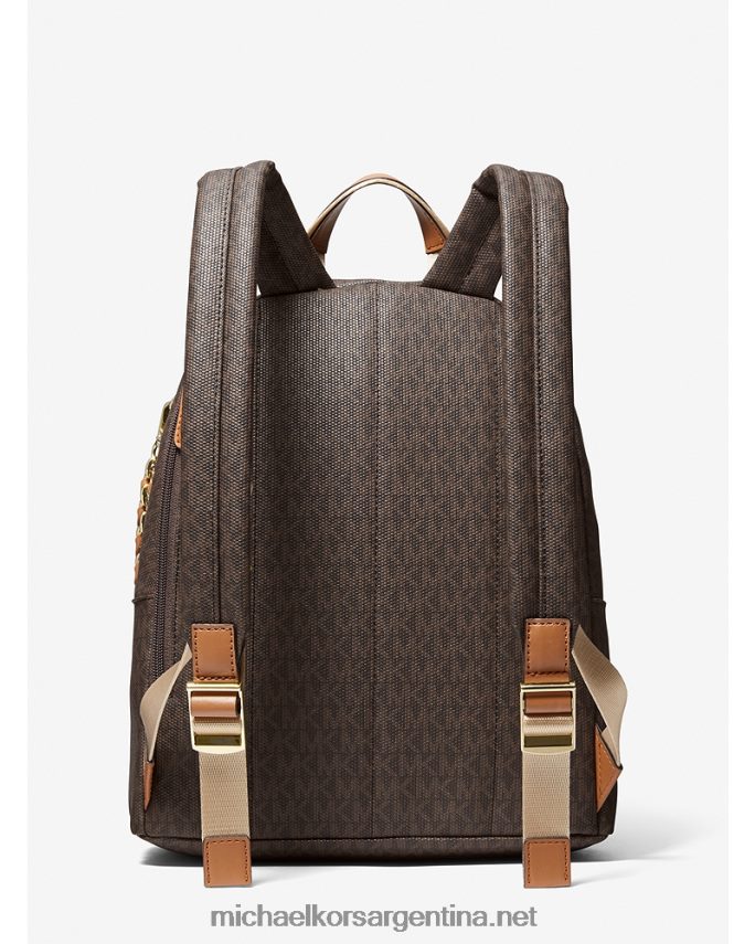 mujer rojo brillante mochila slater mediana con franja del logo de la firma Michael Kors T46HB01203