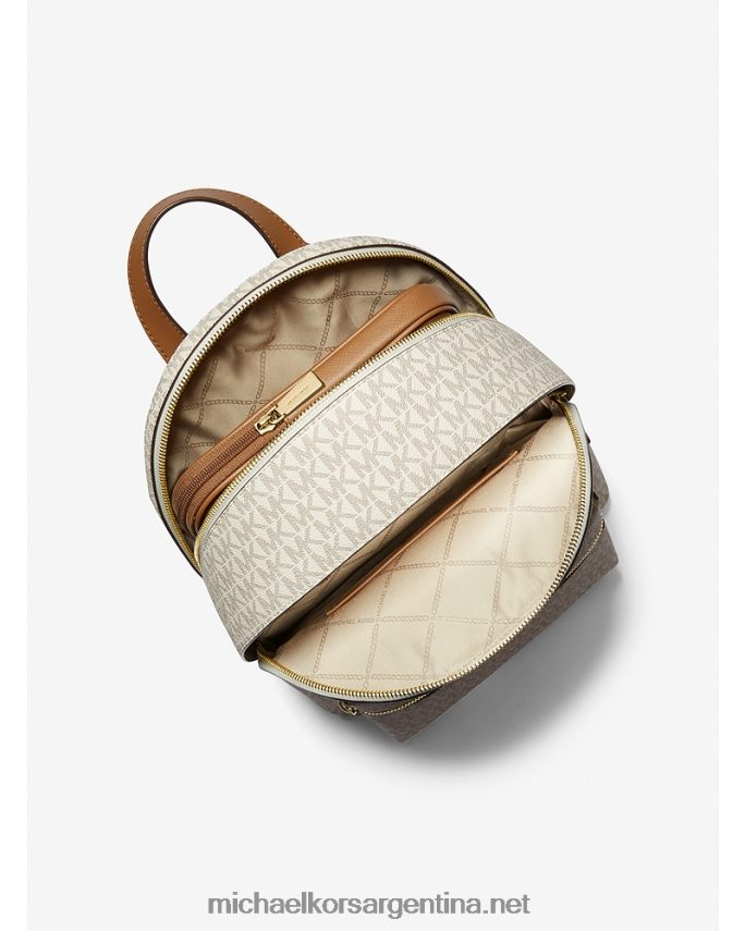 mujer vainilla/bellota Mochila Sally mediana 2 en 1 con logotipo y piel sintética Michael Kors T46HB01287