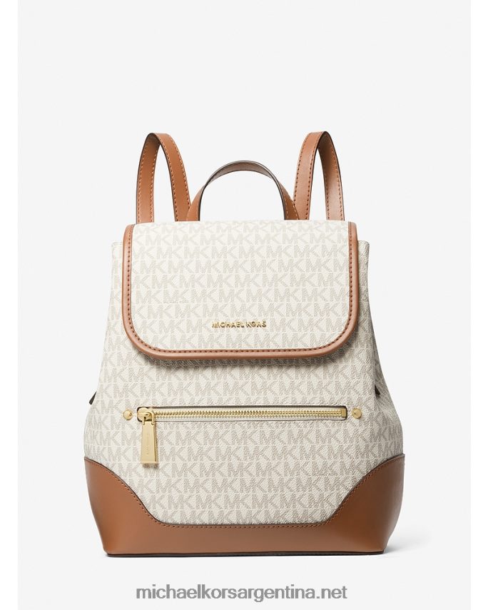 mujer vainilla/bellota mochila Harrison mediana con logo Michael Kors T46HB01217