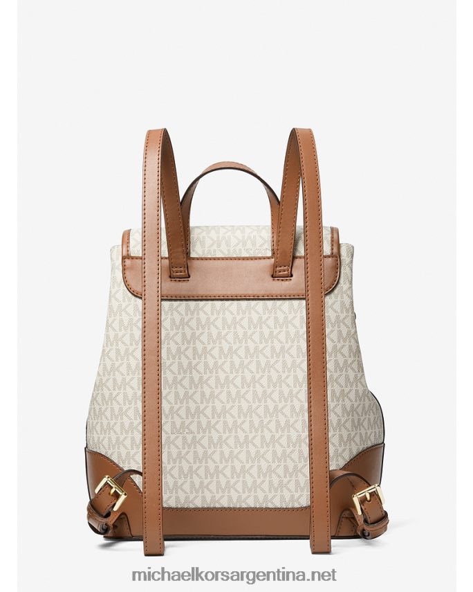 mujer vainilla/bellota mochila Harrison mediana con logo Michael Kors T46HB01217