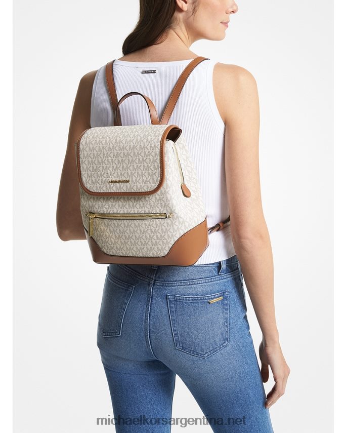 mujer vainilla/bellota mochila Harrison mediana con logo Michael Kors T46HB01217