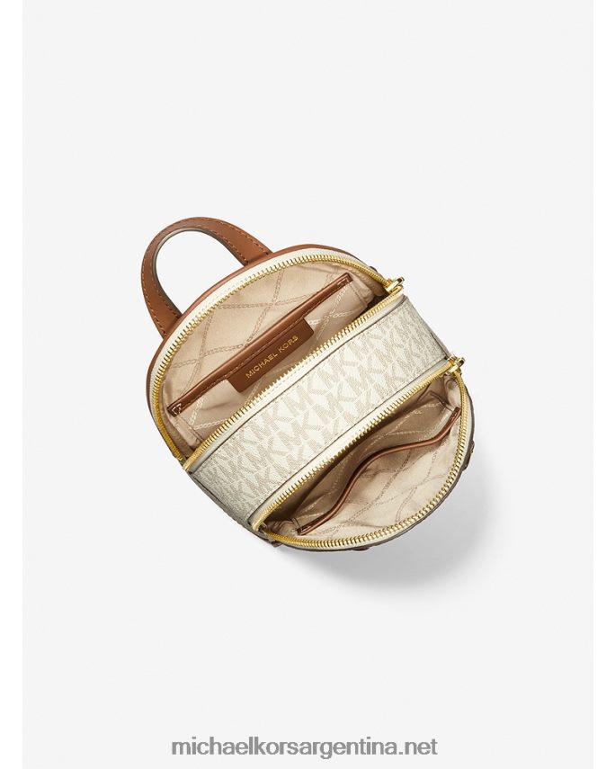 mujer vainilla/bellota mochila brooklyn extrapequeña con logo Michael Kors T46HB01212