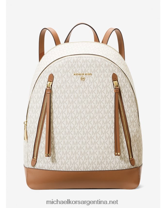 mujer vainilla/bellota mochila brooklyn grande con logo Michael Kors T46HB01235