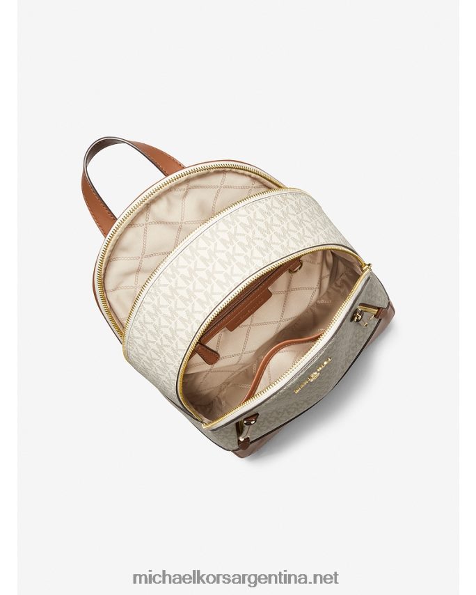 mujer vainilla/bellota mochila brooklyn mediana con logo Michael Kors T46HB01239