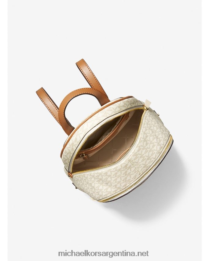 mujer vainilla mochila Rhea mediana con logo Michael Kors T46HB01195