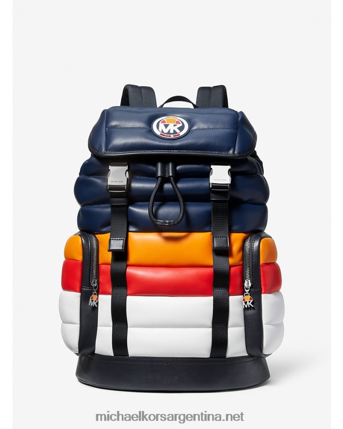 mujer vestido azul mk x ellesse hudson mochila acolchada de piel sintética Michael Kors T46HB01283