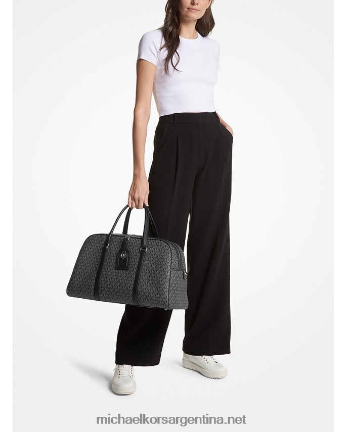 mujer blanco negro bolso de fin de semana heritage extragrande con logo Michael Kors T46HB01532