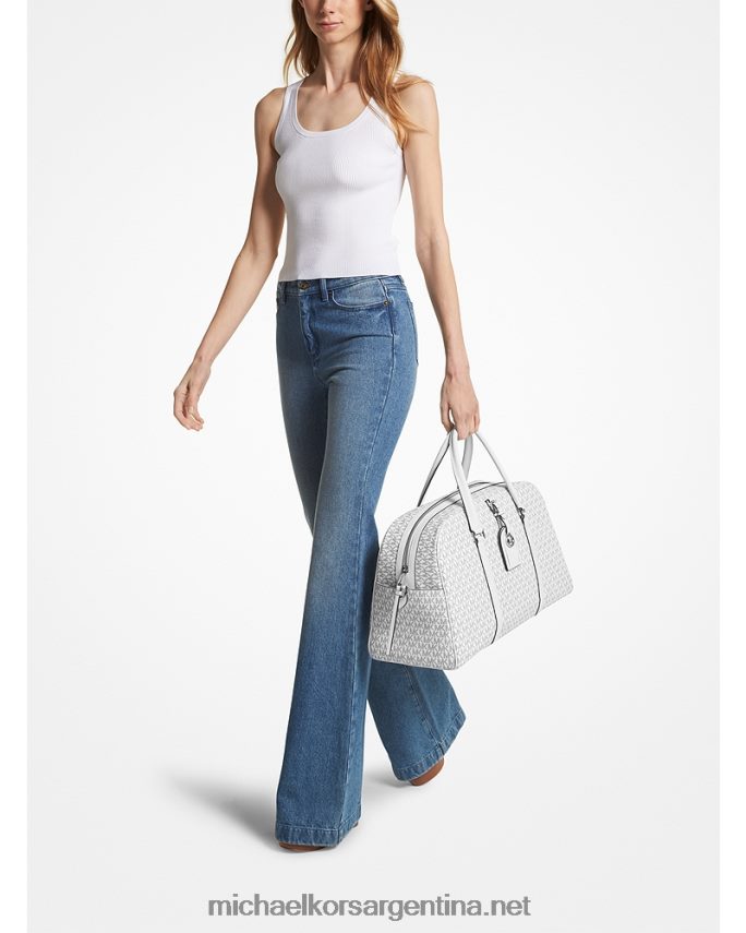 mujer blanco óptico/negro bolso de fin de semana heritage extragrande con logo Michael Kors T46HB01531