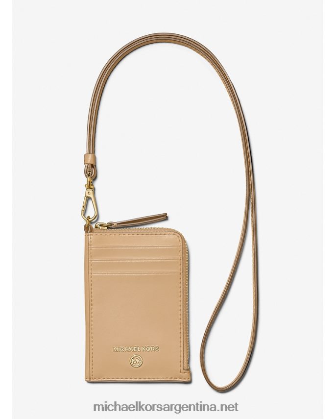 mujer camello Cordón para tarjetero de cuero con abalorio jet set pequeño Michael Kors T46HB01540