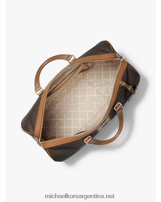 mujer marrón/bellota bolsa de fin de semana extragrande Bedford Travel con franja del logo Michael Kors T46HB01521