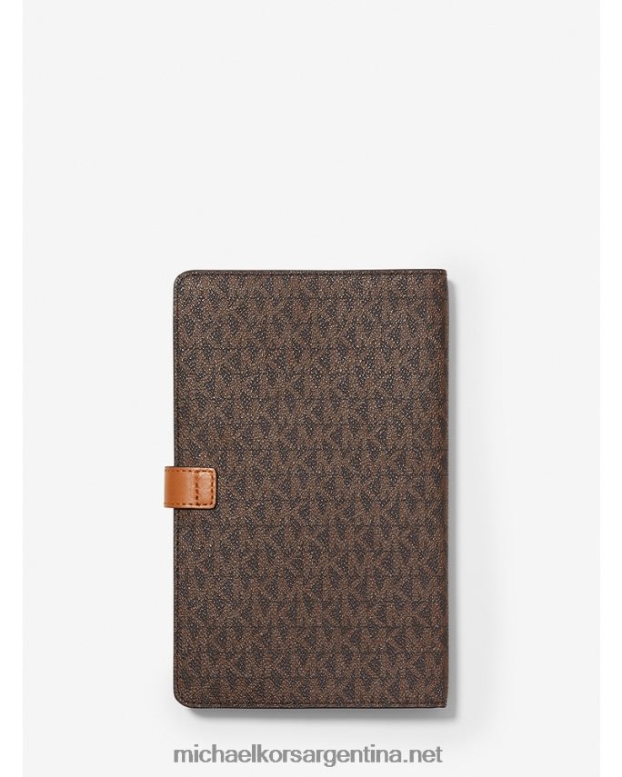 mujer marrón/bellota libreta mediana con rayas del logo Michael Kors T46HB01548