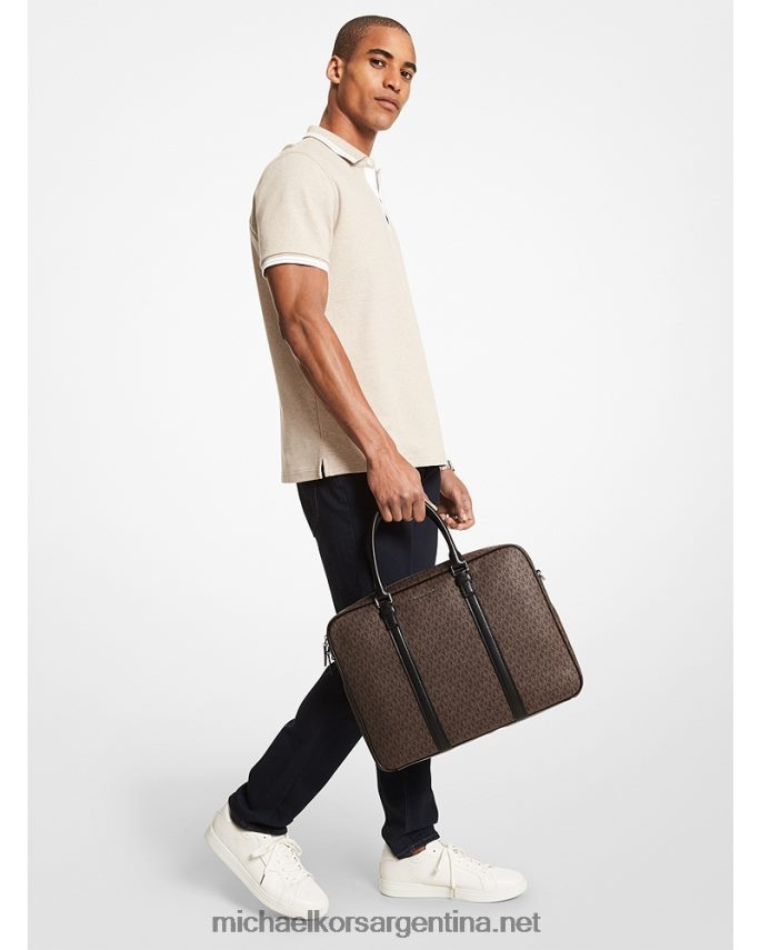 mujer marrón/negro logo hudson y maletín de piel Michael Kors T46HB01558