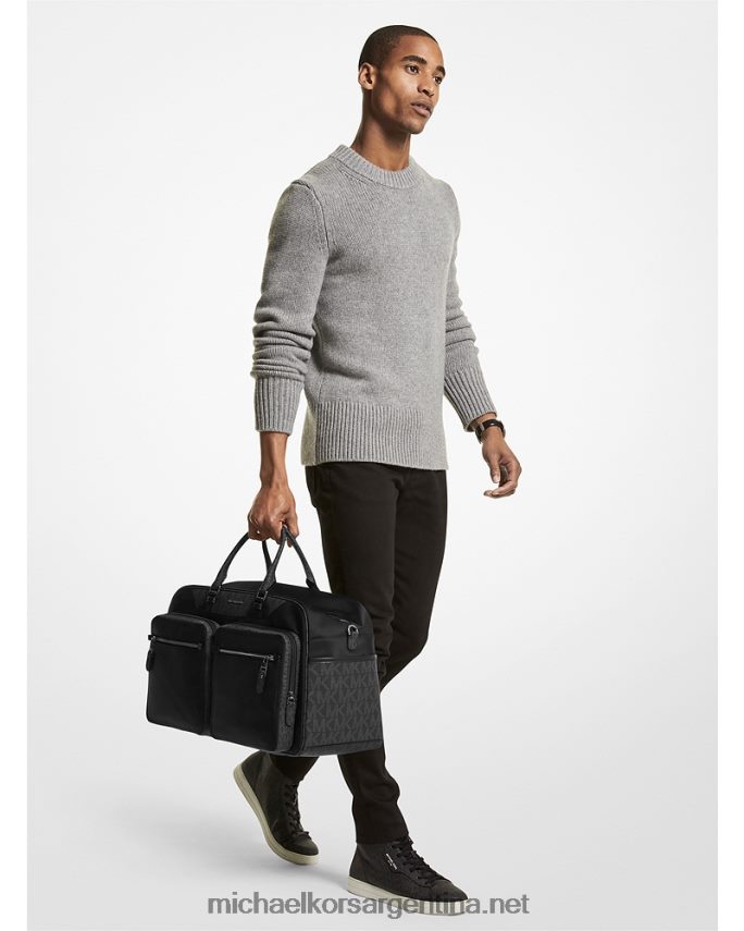 mujer negro bolsa de lona de nailon brooklyn Michael Kors T46HB01573