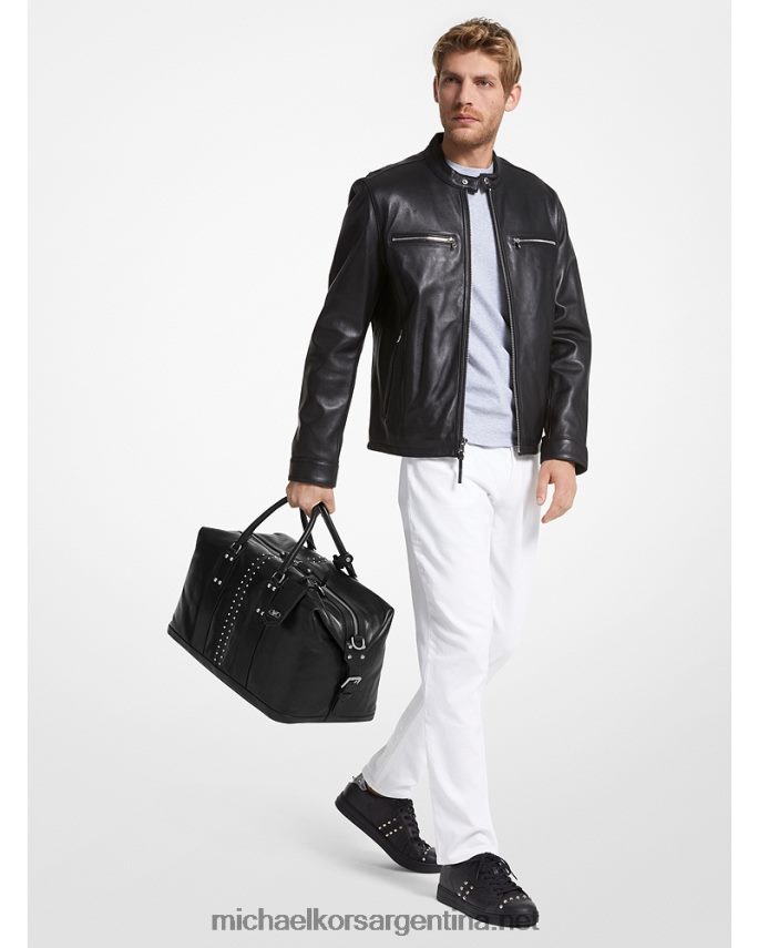 mujer negro bolsa de viaje Astor de piel con tachuelas Michael Kors T46HB01529