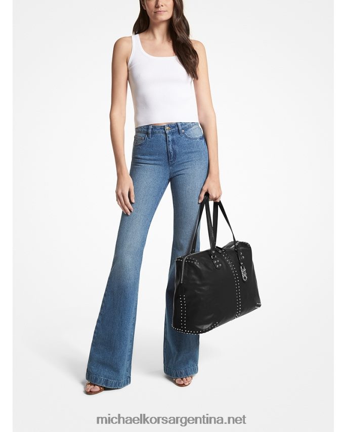 mujer negro bolso de fin de semana astor extragrande de piel con tachuelas Michael Kors T46HB01524