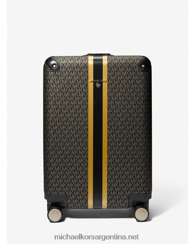 mujer oro negro maleta con franja metalizada del logo Michael Kors T46HB01575