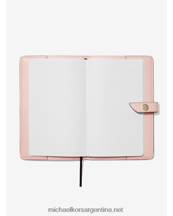mujer vainilla/rosa suave libreta mediana con rayas del logo Michael Kors T46HB01549