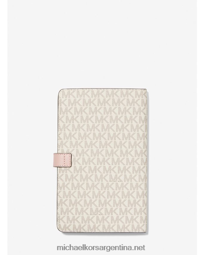 mujer vainilla/rosa suave libreta mediana con rayas del logo Michael Kors T46HB01549