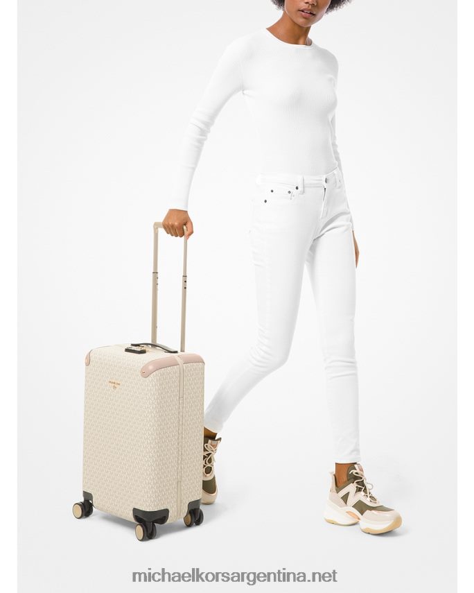 mujer vainilla/rosa suave maleta con logotipo Michael Kors T46HB01523