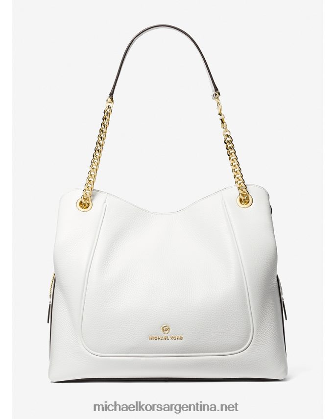 mujer Blanco óptico bolso de hombro piper grande de piel granulada Michael Kors T46HB01068