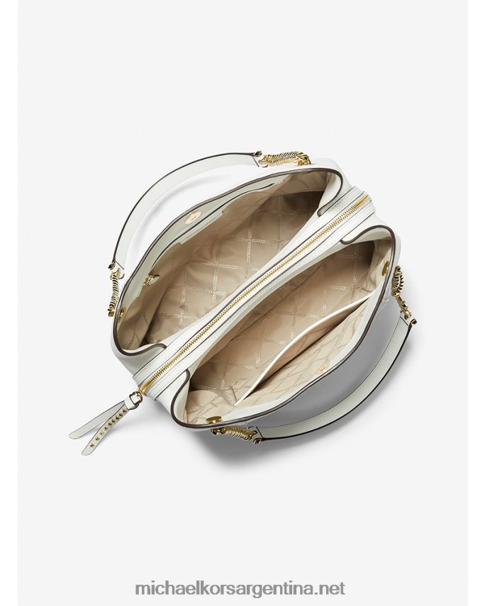 mujer Blanco óptico bolso de hombro piper grande de piel granulada Michael Kors T46HB01068