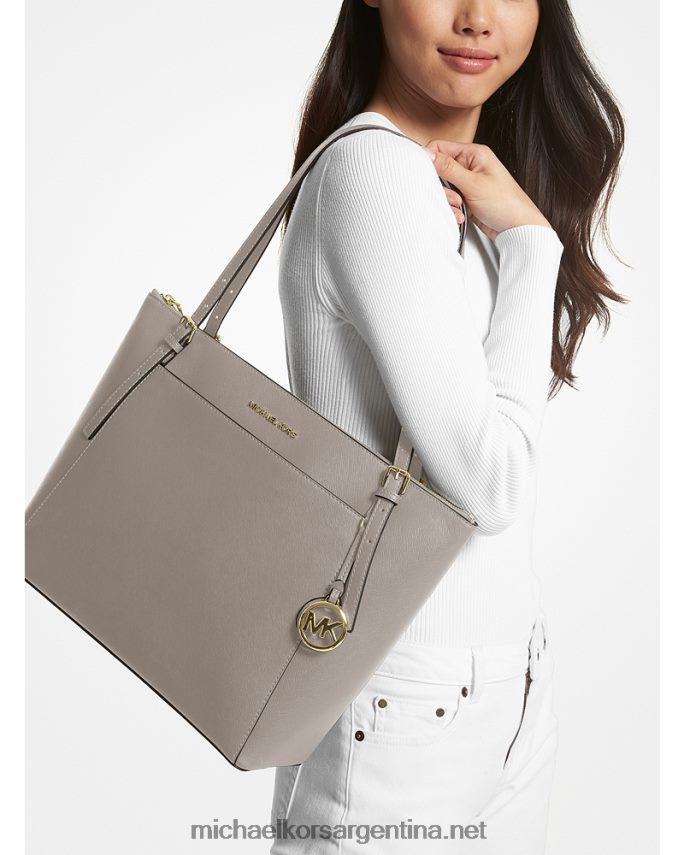 mujer Perla gris bolso shopper voyager grande de piel saffiano Michael Kors T46HB01152
