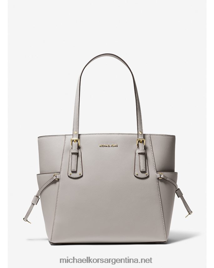 mujer Perla gris bolso shopper voyager pequeño de piel saffiano Michael Kors T46HB01067