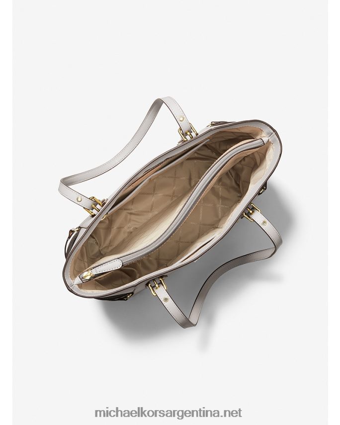 mujer Perla gris bolso shopper voyager pequeño de piel saffiano Michael Kors T46HB01067