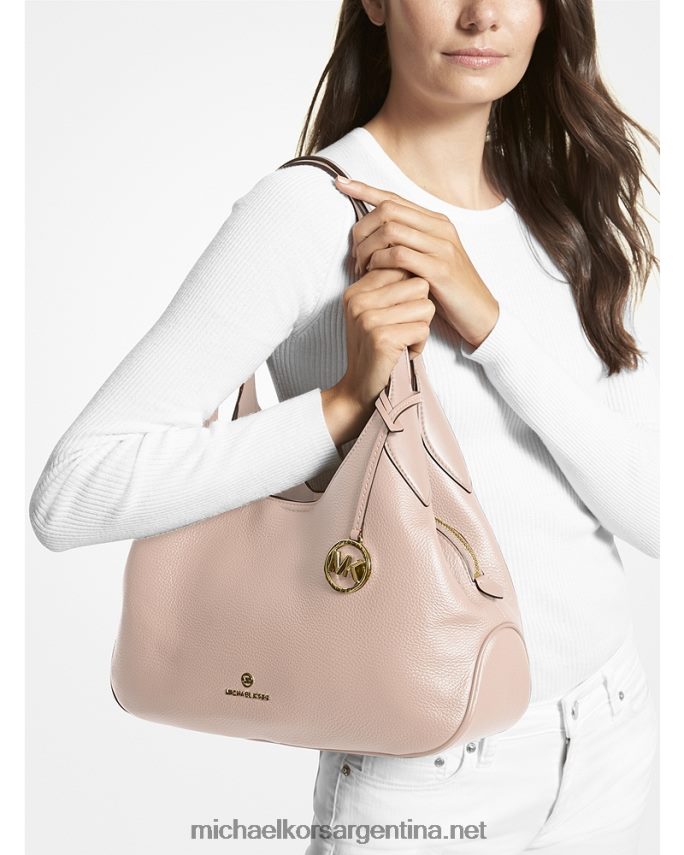 mujer Rosa suave bolso de hombro kelsey grande de piel granulada Michael Kors T46HB01136