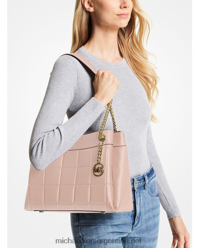 mujer Rosa suave bolso de hombro susan mediano de piel acolchada Michael Kors T46HB01126