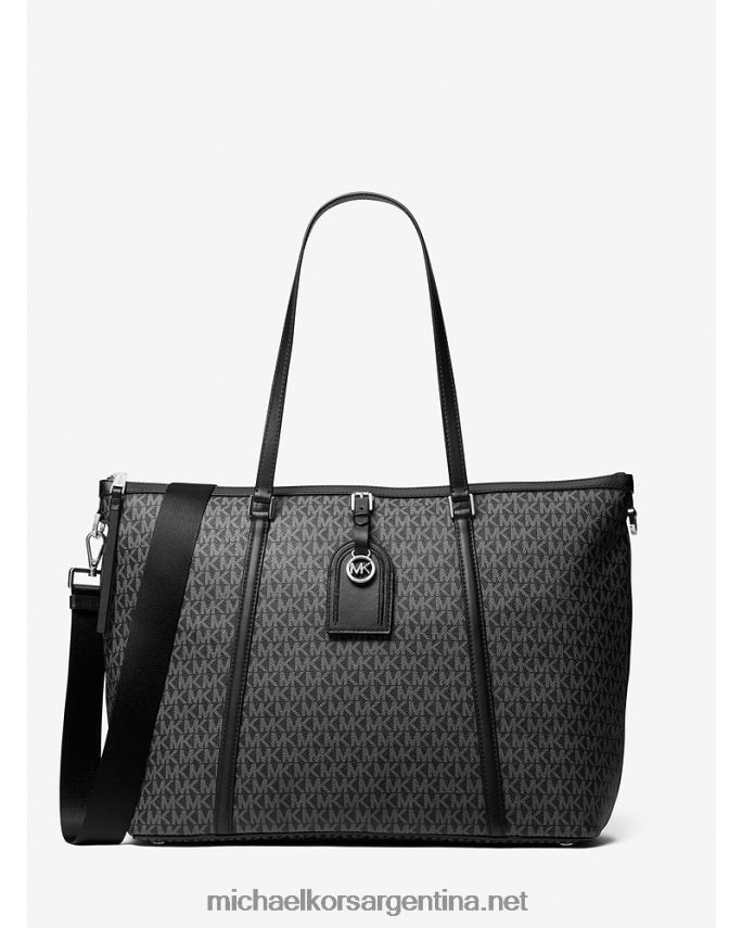 mujer blanco negro tote Heritage grande con logo Michael Kors T46HB01178