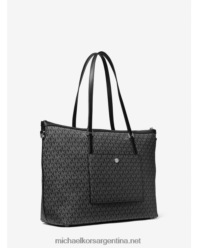 mujer blanco negro tote Heritage grande con logo Michael Kors T46HB01178
