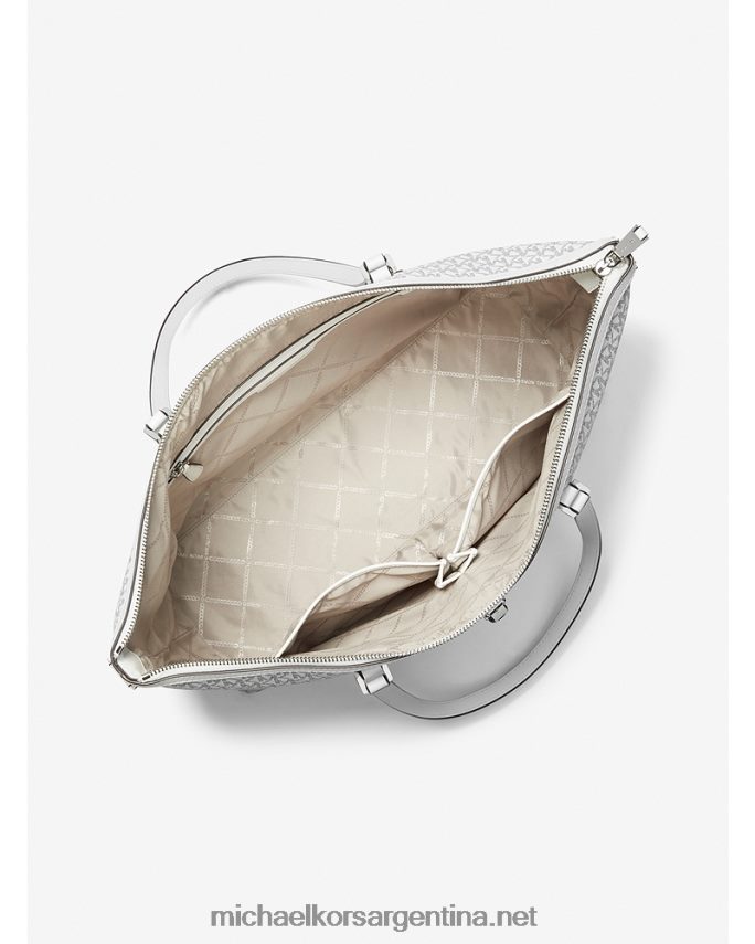 mujer blanco óptico/negro tote Heritage grande con logo Michael Kors T46HB01176