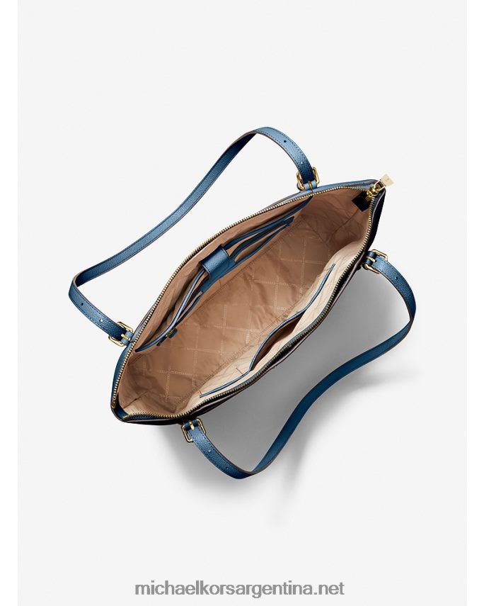 mujer cambray tote voyager grande de piel granulada con cremallera en la parte superior Michael Kors T46HB01115