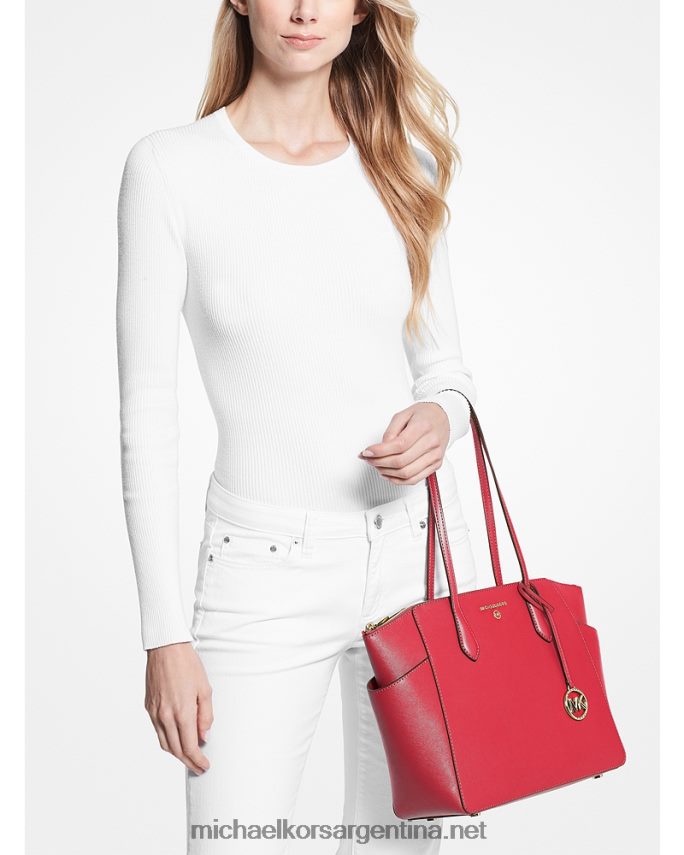 mujer carmesí bolso shopper marilyn mediano de piel saffiano Michael Kors T46HB01048