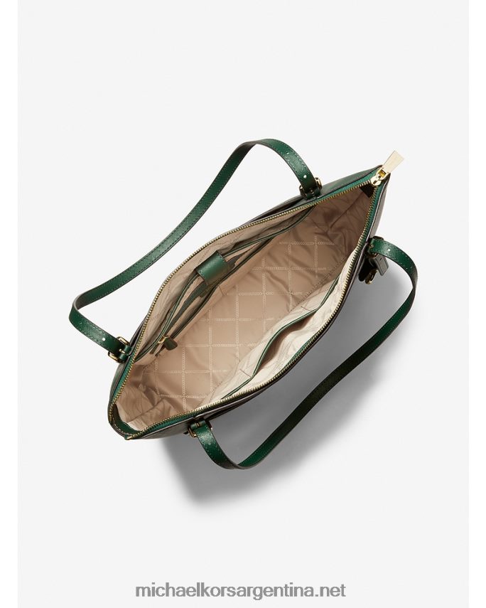 mujer carrera verde bolso shopper voyager grande de piel saffiano Michael Kors T46HB01151