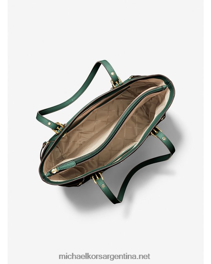 mujer carrera verde bolso shopper voyager pequeño de piel saffiano Michael Kors T46HB01063