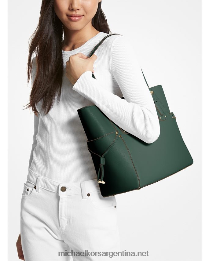 mujer carrera verde bolso shopper voyager pequeño de piel saffiano Michael Kors T46HB01063
