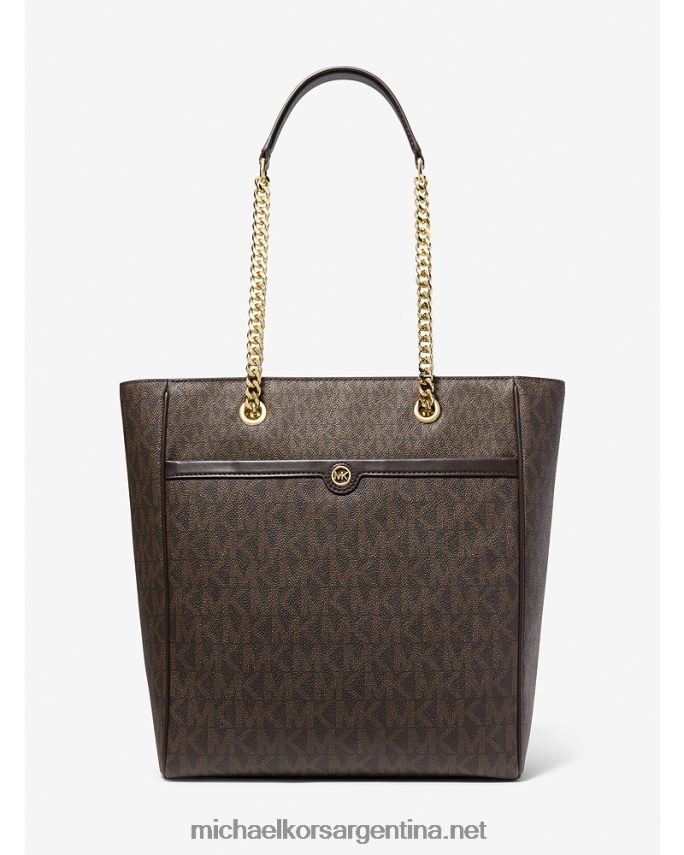 mujer chocolate tote blaire grande con logo Michael Kors T46HB01169