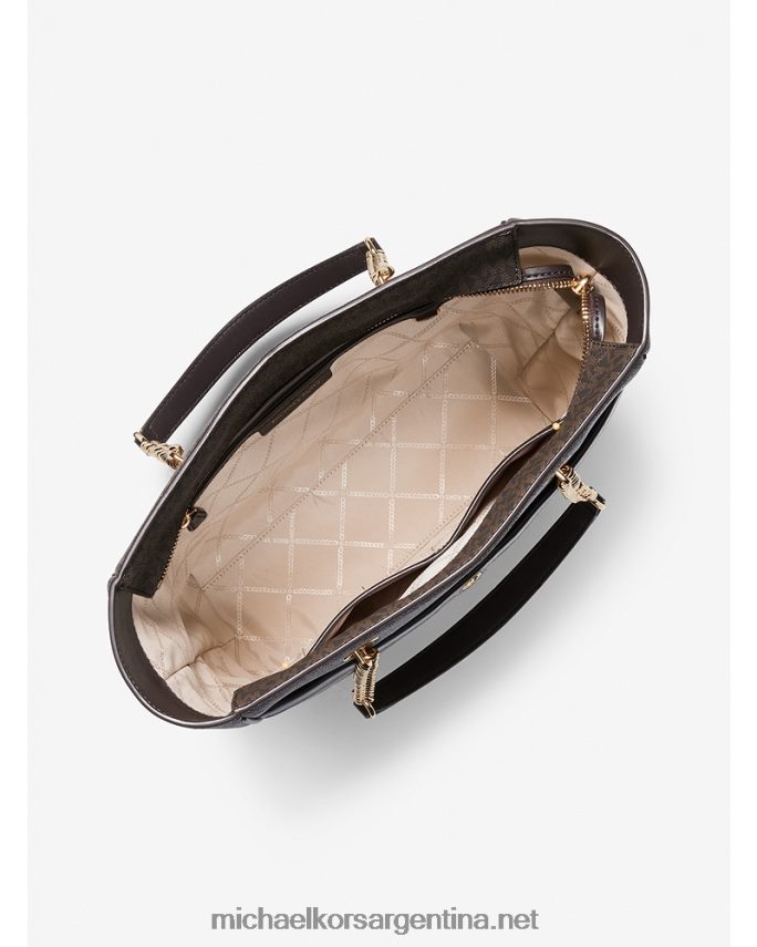 mujer chocolate tote blaire grande con logo Michael Kors T46HB01169