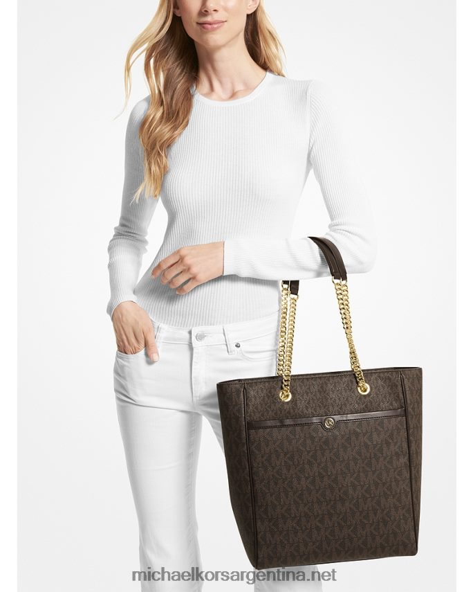 mujer chocolate tote blaire grande con logo Michael Kors T46HB01169