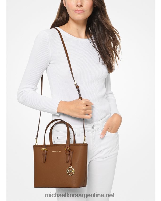 mujer equipaje bolso tote jet set travel extrapequeño de piel saffiano con cremallera superior Michael Kors T46HB01101