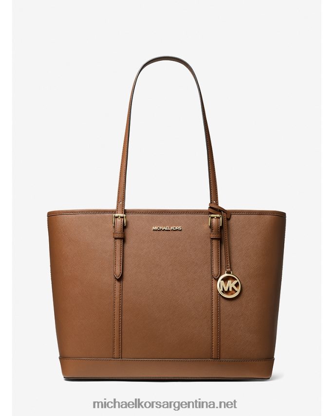 mujer equipaje jet set viaje grande piel saffiano Michael Kors T46HB01096
