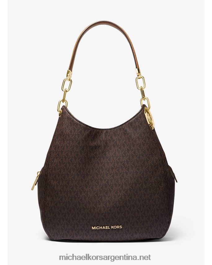 mujer marrón/bellota bolsa de hombro Lillie grande con logo Michael Kors T46HB01125