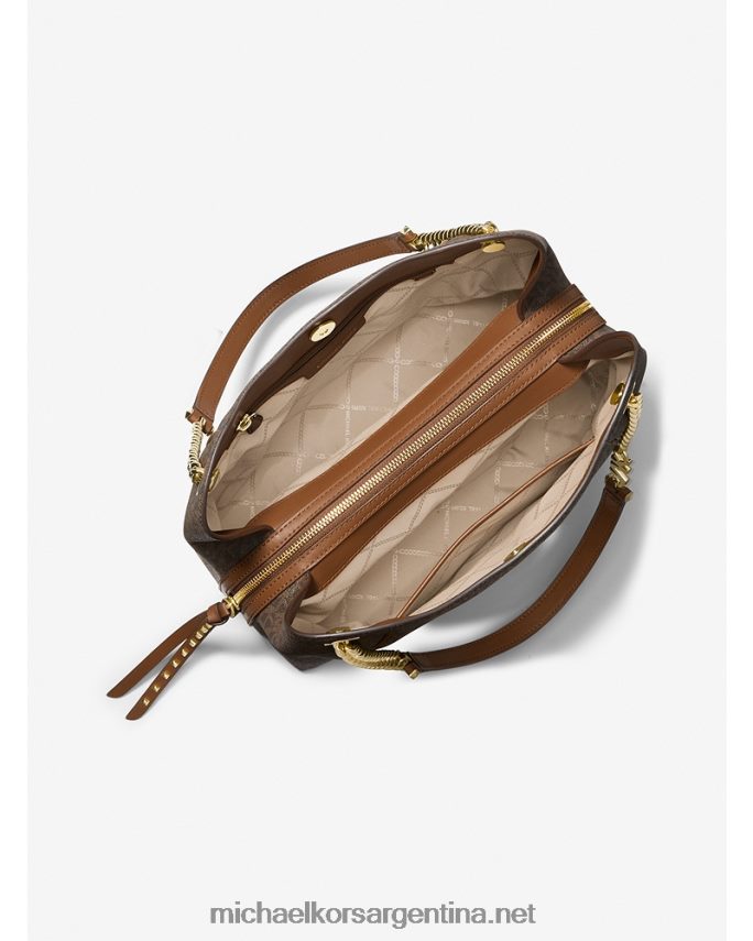 mujer marrón/bellota bolsa de hombro Piper grande con logo Michael Kors T46HB01064