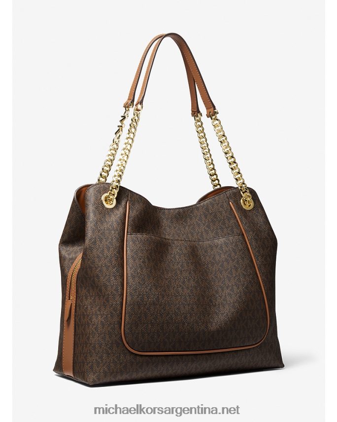 mujer marrón/bellota bolsa de hombro Piper grande con logo Michael Kors T46HB01064