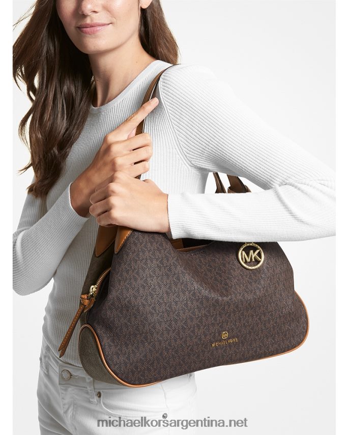 mujer marrón/bellota bolso de hombro Kelsey grande con logo Michael Kors T46HB01131