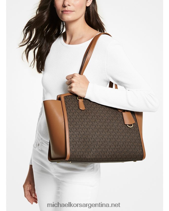 mujer marrón/bellota tote Chantal grande con logo Michael Kors T46HB01164