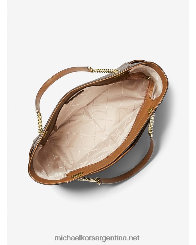 mujer marrón bolso de hombro jet set grande con logo Michael Kors T46HB01122