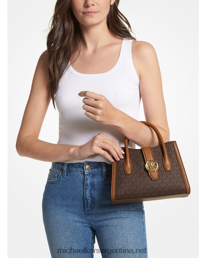 mujer marrón cartera gabby pequeña con logo Michael Kors T46HB01133